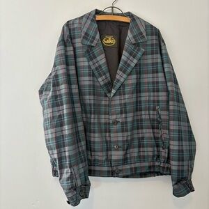 Vintage Salko Austria Plaid Jacket Blouson Style Unisex Size 52 / US 42